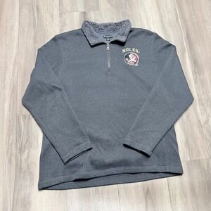 Champion Elite FSU Seminoles Quarter Zip Pullover Gray Sherpa Collar Mens Large